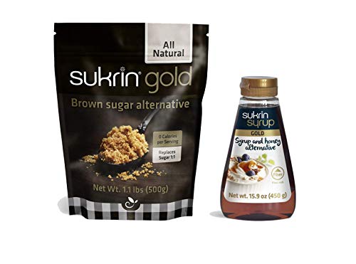 Sukrin Gold and Syrup Bundle - Low Carb Keto Brown Sugar and Syrup Alternative (Gold)