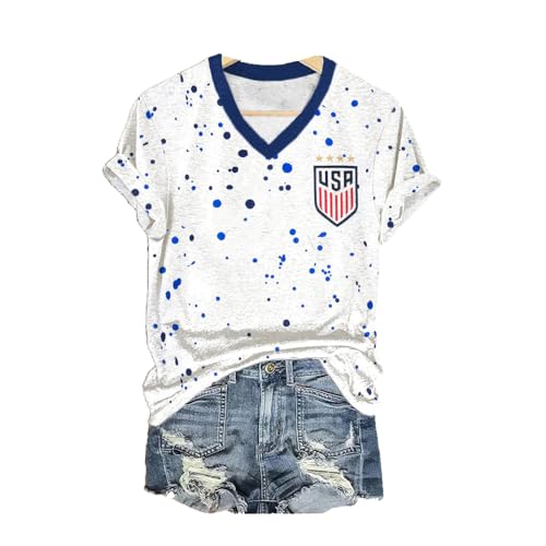MOGUI Stars and Striped Shirt Star T Shirt Blue
