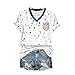 MOGUI Stars and Striped Shirt Star T Shirt Blue