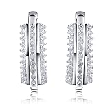 LYGXWJFC Pendientes de Plata de Ley con circonita Transparente Rusa, aretes de Clip románticos Populares para Mujeres, Amigos, Accesorios, joyería Exquisita
