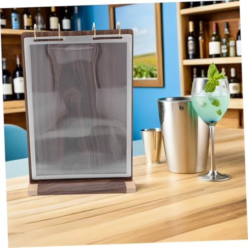 Support Menu Bois Noyer Double Face Présentation Tabletop Restaurant Café KOMBIUDA - 7
