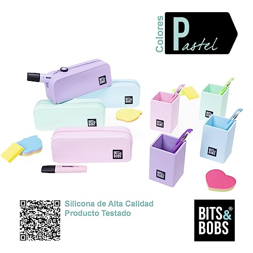 Grafoplas | Silikonowa obudowa Lawendy Pastel | 20x7,5x7,5cm | Miękki dotyk | Elastyczny | Wodoodporny | bits&Bobs Pop Up Design | Pastelowe kolory, Lawenda Ciasto, 20x7,5x7,5cm, Szkolny