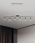 Bojim 6 Light LED Track Lighting Kit, Ceiling Spot Lighting with Adjustable Light Heads & Foldable Light Arms, Matte Black Kitchen Track Lighting, GU10 Bulbs Not Included