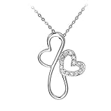14 Karat (585) Weißgold Aris Diamond Damen Kette mit Herz Anhänger aus 14 Karat (585) Weiβ Gold, mit 14 Diamanten 0,04 ct