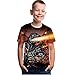 Godzilla Children T-Shirt boy Girl 3D Printing Godzilla Shirt Kids Tops TEE Summer Shirts Brown