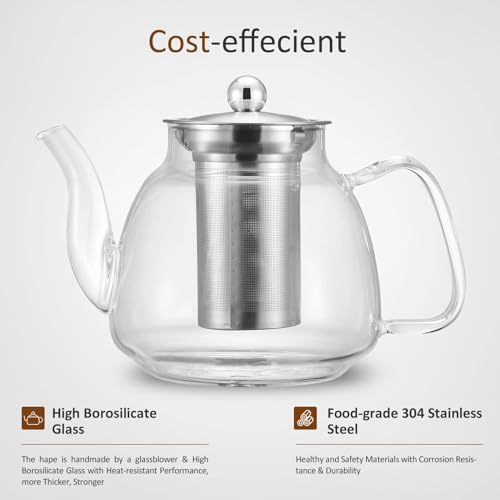 Sveyn BD006 42Oz/1250Ml Glass Tea Kettle,Glass Teapot thumb #1