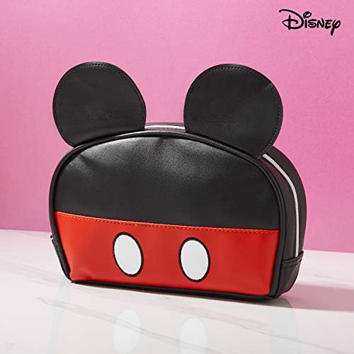 Disney Makeup Bag, Cosmetic Bags for Travel, Mickey & Minnie Gifts for Women (Black (Mickey)