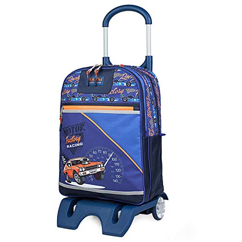 SKPAT: Mochila Escolar con Ruedas Infantil para Niño. Carro Trolley. Poliéster Estampado