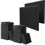 18 Pack 1.5"X12"X12" Acoustic Foam, Sound Proof Egg Crate Foam(Most Soundproofing Design), Upgraded Acoustic Panels, Fire-Retardent Sound Proof Foam Panels for Walls, Doors, Sound Foam Made by WVOVW
