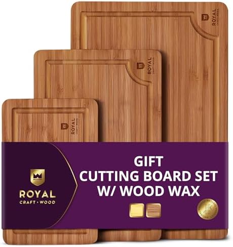 ROYAL CRAFT WOOD Wooden Cutting Boards for Kitchen Meal Prep & Se...