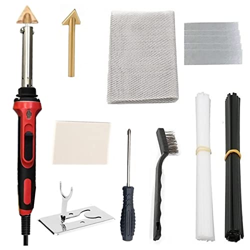 Saldatore per Plastica, Plastica Saldatrice Kit,Saldatore Kit di Riparazione con Rete di Rinforzo, Spazzola Metallica, Supporto Ferro Caldo e Aste, Kit di Riparazione per Saldatura riparazioni Auto