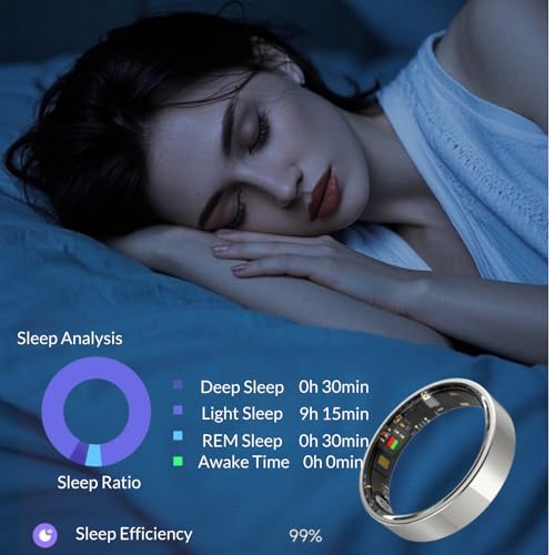 Image of 2026 Smart Rings for Women and Men Ultra Thin 6.0mm Fitness Tracker | Heart Rate Sleep Blood Oxygen Steps and Cycle Monitoring | No Subscription Required (Silver, #7)