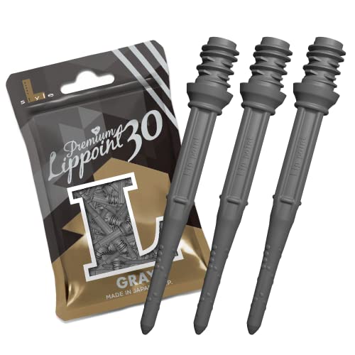 LSTYLE Dart Tips: Premium Lippoint 30 - Extra Long - Soft Tip Points - 2BA Standard Thread - Gray