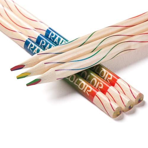 ThEast Lot de 10 crayons de couleur arc-en-ciel 4 en 1 pour enfants, crayons de couleur multicolores pour adultes, coloriage, dessin, croquis, pré-aiguisés, pour sacs de fête