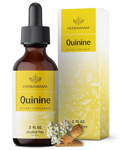 HERBAMAMA Quinine Drops for Leg Cramps - Vegan Cinchona Cramp Bark Tincture - Non-GMO, Alcohol &...