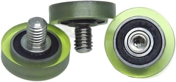 5 pieces 20mm outer diameter PU coated rollers with 696RS bearings and M6 screws PU69620-5C1L8M6 polyurethane soft rubber silent pulleys