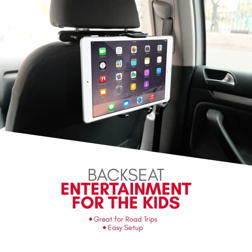 Macally Car Headrest Tablet Holder, Adjustable Ipad Car Mount For Kids In Backseat, Compatible With Devices Such As Ipad Pro Air Mini, Galaxy Tabs, And 7" To 10" Tablets And Cell Phones - Black #TOP1