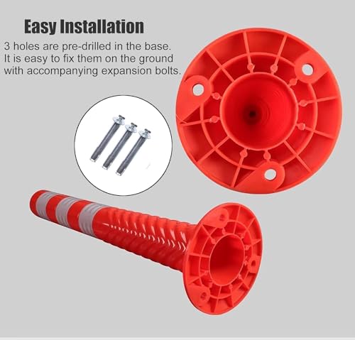 Postes de segurança de plástico para estacionamento, segurança rodoviária flexível, espaço de estaci