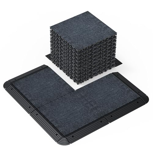 Biqzuya - Lote de 36 baldosas de terraza con revestimiento de plástico impermeable, 30 x 30 x 2 cm, 3,24 ㎡, uso para todo el tiempo, para porche, piscina