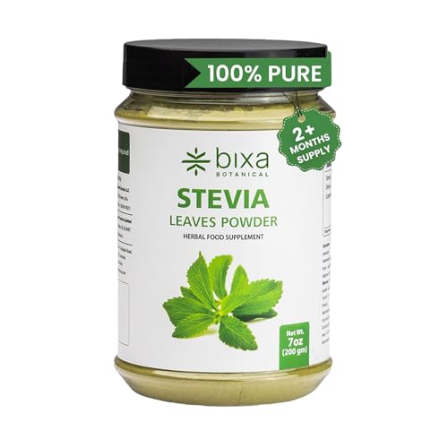 bixa BOTANICAL Stevia Leaf Powder | Stevia Rebaudiana | 200 Grams / 7 OZ | Natural Alternative of Unprocessed Sugar | Gluten Free, Non-GMO, Steam Treated, Vegan, 100% Pure. bixa BOTANICAL Stevia Leaf Powder | Stevia Rebaudiana | 200 Grams / 7 OZ | Natural Alternative of Unprocessed Sugar | Gluten Free, Non-GMO, Steam Treated, Vegan, 100% Pure.