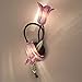 Produktbild CLOVEML Modern Florentiner Stil Wandleuchte Stylische Kreative Lila Gelb Shabby Chic Floral Dekorative Wandlampe mit Glas Schirm für Schlafzimmer Wohnzimmer Hotel Esszimmer 2-flammig,Purple