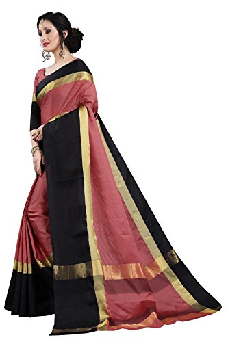 Image of PerfectBlue Women's with Blouse Piece Saree (VisvaVariation Lightgreenbrown Free Size)