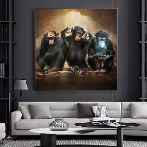 Affiche singe drôle pour habiller un grand mur vide de salon