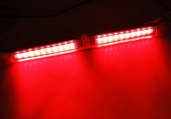 2x Feux stop arrière LED à lentille rouge pour portes battantes niveau haut central troisième feu stop gauche droite pour Transporter T5 Caravelle Multivan MK V 2003-2015