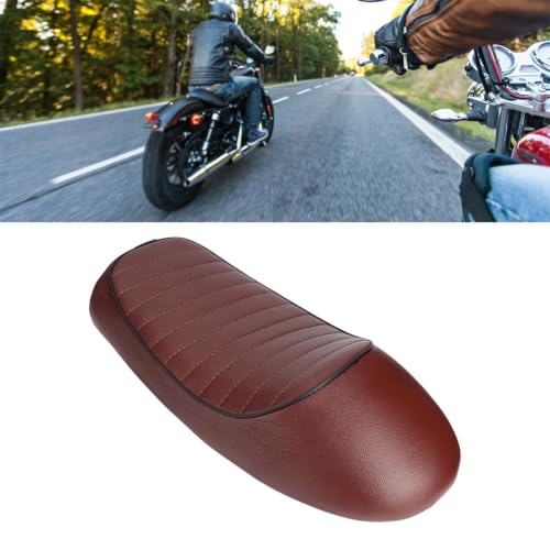 Asiento motocicleta premium de cuero PU con acabado artesanal plano para CG125 3