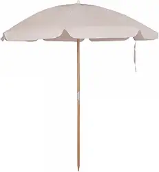 Guarda Sol Ombrelone Bagum 2 Metros Madeira Reforçado Bege