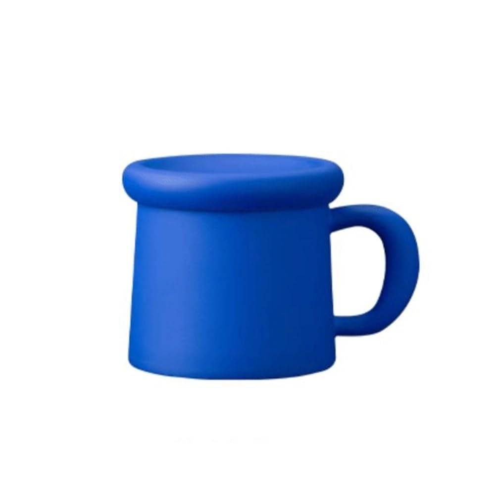Taza de café Taza de cerámica con tapa, juego 1 taza café dos colores, capacidad 325 ml for oficina o for combinar en pareja Tazas de chocolate(Blue)