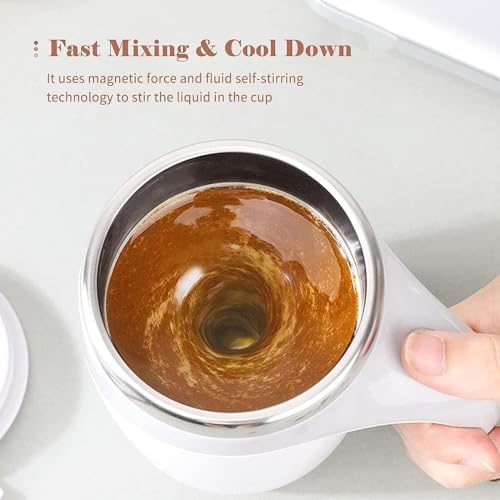 Image of Smart Self Stirring Mug - Battery Powered Mixing Cup for Coffee, Tea, Milk & Beverages, Perfect for Office, Home & Travel (Durable Stainless Steel Interior)