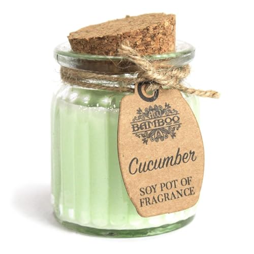 Soy Pot Of Fragrance Glass Jar Candle - Cucumber