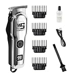 Trimmer Capelli, Taglio di Precisione, Tagliacapelli Uomo Professionale, Tagliacapelli Senza Fili per Macchinetta per Capelli, Lame in Titanio, Indicatore Intelligente Della Batteria, Argento