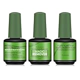 Gel Nail Polish Remover - 3 Pack, 15ml Magic Gel Polish Remover, Quickly Soak Off Nails, No Need For Foil, Soaking Or Wrapping (Green)
