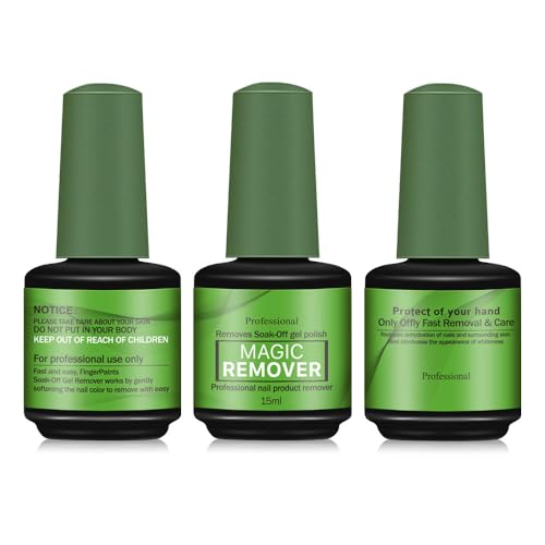 Gel Nail Polish Remover - 3 Pack 15ml Magic Gel Polish Remover Quickly Soak Off Nails No Need For Foil Soaking Or Wrapping (Green)
