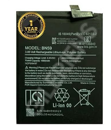 Image of Original BN59 Battery for Redmi Note 10S (Redmi Note 10) M2103K19G, M2101K7BG Battery with 1 Year Warranty** (F000192)