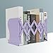 Zyners Adjustable Metal Bookends Heavy Duty for Shelves, 2 Dividers, Anti-Slip Design Expandable Book Ends for Desk, Office(Purple, 19 inches Max)
