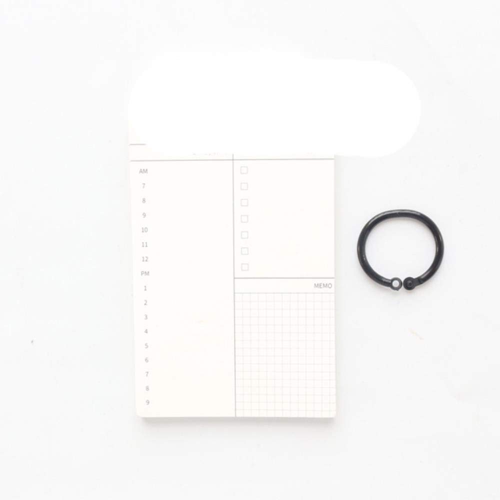 Domikee Classic Portable Loose-Leaf time Agenda Planner Notes pad:Daily Weekly Planner Check List to do List pad Stationery-Light Grey