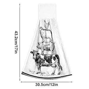 Giwawa Farmhouse Country Themed Kitchen Dish Towels Tie Towels Stacked Farm Animals Cow Pig Chicken Sheep Printing Hanging Kitchen Hand Towels 2 Pieces Absorbent Tea Bar Towels Farm Animal Decor Giwawa Farmhouse Country Themed Kitchen Dish Towels Tie Towels Stacked Farm Animals Cow Pig Chicken Sheep Printing Hanging Kitchen Hand Towels 2 Pieces Absorbent Tea Bar Towels Farm Animal Decor