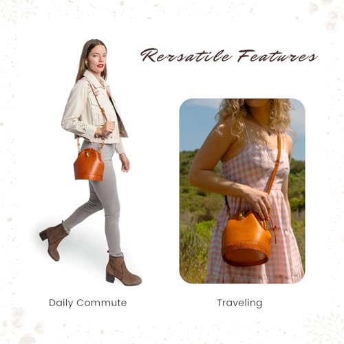 Image of OLD TREND Doctor Bucket Crossbody Handbag | Luxurious and Versatile Bag for Women | Genuine Cowhide Leather