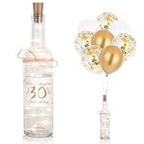 💡 Lo que obtienes - 1 luz de botella de feliz cumpleaños, 1 cadena de luces LED para botellas, 8 globos, 1 cinta dorada. La luz de decoración romántica suave puede crear un ambiente acogedor y romántico para su familia y amigos.