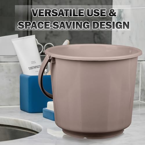 Image of Urbane Home Bucket | Plastic Bucket for Mopping | Bucket for Cleaning | Storage Container Bucket | Water Storage Bucket | Bathroom Bucket | Plain Bucket | 5 LTR | Pack of 3 | Multi