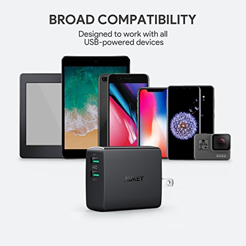 AUKEY USB Wall Charger, Ultra Compact Dual Port 24W 4.8A Output & Foldable Plug, Compatible with iPhone 12 Pro Max/11 Pro Max/XS/XR, iPad Pro/Air 2 / Mini 4, Kindle Fire and More - Thumbnail 7