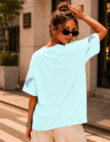 Image of London Hills Tshirt for Woman | Oversized Tshirt for Women | T Shirt for Womans | Graphic T Shirt for Women Pure Cotton | Tops for Woman Western, Printed Oversized Loose Fit Plus