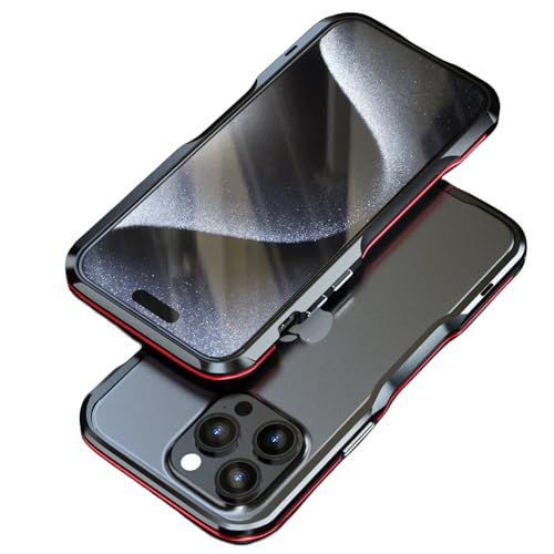 Cadre en alliage aluminium iPhone 15, style mecha futuriste pour le quotidien