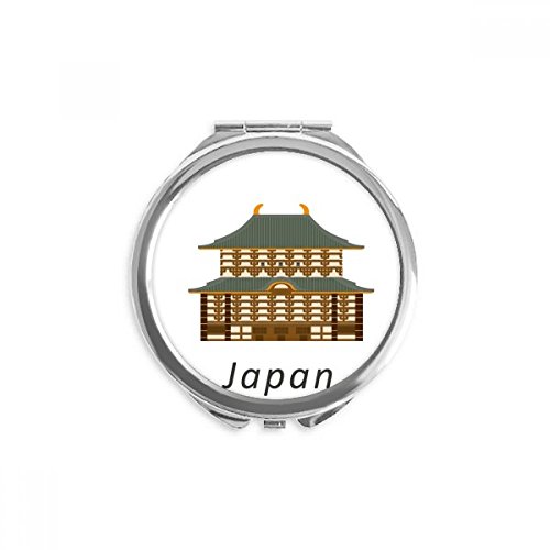Espejo de mano portátil de diseño cultural de templo japonés para maquillaje de bolsillo