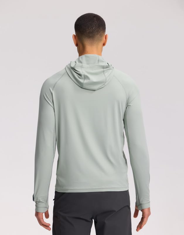 Pioneer Camp Sudadera con capucha UPF 50+ para hombre como camiseta de protección UV, secado rápido, para deportes acuáticos, pesca y verano, con diseño de agujero para el pulgar