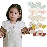 [Konny] コニーベビースタイ セット Baby Bib 360°ローリング よだれかけ 吸収性・速乾性 シンプル 女の子 男の子 ベビーコーデ 出産祝い おしゃれ プレゼント 5枚-i(Creamy Gingham, Sage Gingham, Orange Berry, Brick Apple, Yellow Lemon)