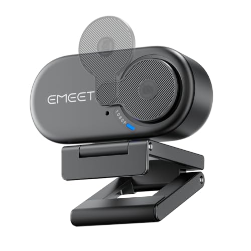 Image of EMEET C100 1080P Webcam for PC, Built-in Mic, Rotating Privacy Cover, Portable Metal Clip, Computer Camera for Home Office, Meetings, Learning, Streaming, External Webcam for Desktop, Laptop, PC USB-A